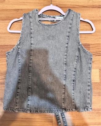 Denim halter neck top