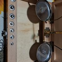 bilancia  di precisione con pesi,piatti punzonati