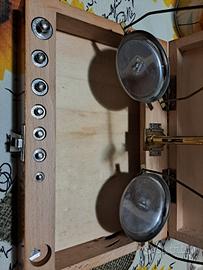 bilancia  di precisione con pesi,piatti punzonati