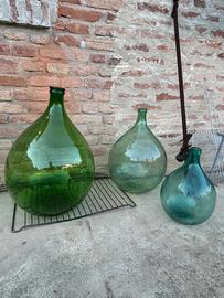 Damigiane Antiche in Vetro Verde