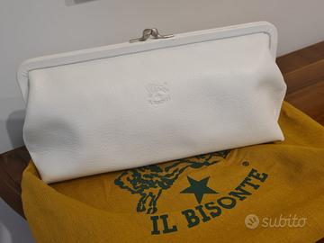 Borsetta in pelle bianca 'Il Bisonte'