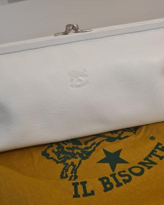 Borsetta in pelle bianca 'Il Bisonte'
