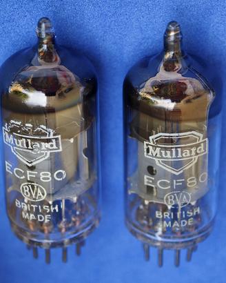 ►Coppia Valvole Mullard ECF80 BVA Testate>100% NOS