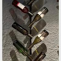 Portabottiglie a parete industrial vintage con tub