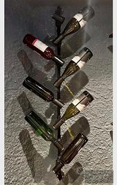 Portabottiglie a parete industrial vintage con tub