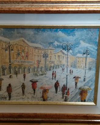 GIANFRANCO STOFLER NEVICATA IN PIAZZA CHANOUX