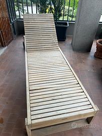 Lettino da giardino in legno