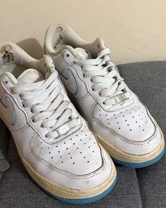 air force 1 low white light blue taglia 40.5