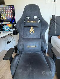 Sedia da gaming symino con poggia piedi