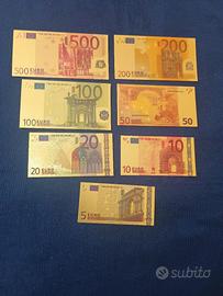 "EURO" SERIE 7 Pz LAMINA D'ORO COLORATI