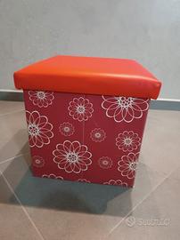 puff contenitore multifunzione rosso