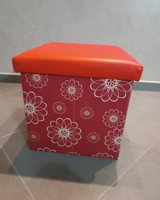 puff contenitore multifunzione rosso
