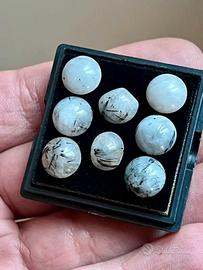 Lotto 8 Cabochon quarzo rutile tourmalinato