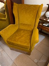 Poltrona vintage verde oliva