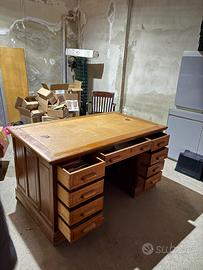 Scrivania vintage in legno massello- Artigianale