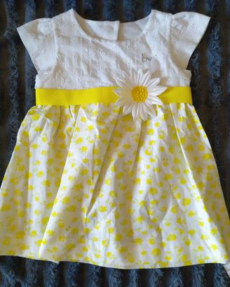 Vestito BabyVip Sangallo e Fiori -6m (68cm) -nuovo