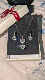 parure di gioielli in argento 925 e zirconi 