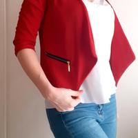 Bolero rosso svasato in cotone 