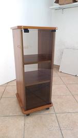 Carrello multiuso con vetri noce vittoria.