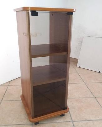 Carrello multiuso con vetri noce vittoria.