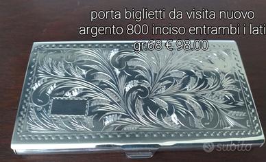 porta biglietti da visita in argento
