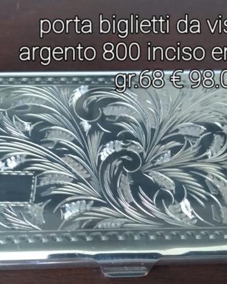 porta biglietti da visita in argento