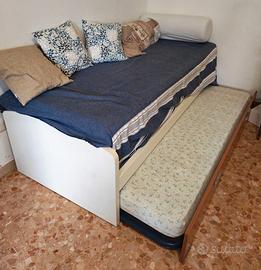 Letto singolo con 2 letto estraibile materasso