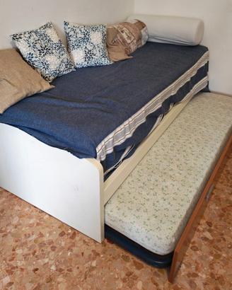 Letto singolo con 2 letto estraibile materasso