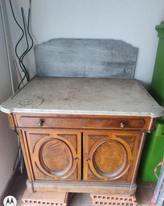 Credenza antica con piano in marmo – Fine '800
