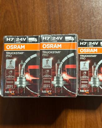 5 lampadine nuove osram h7 24 volt 70w