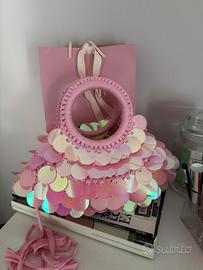 Borsetta handmade rosa con maxi paillettes