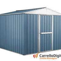 Box porta attrezzi lamiera 276x260cm 7,2 mq blu