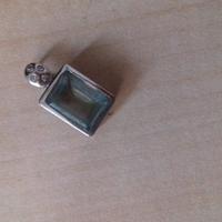 Ciondolo ACQUA MARINA oro bianco e brillanti