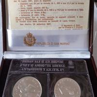 SAN MARINO 1987 - DITTICO LIRE 500 + 1.000 ARGENTO
