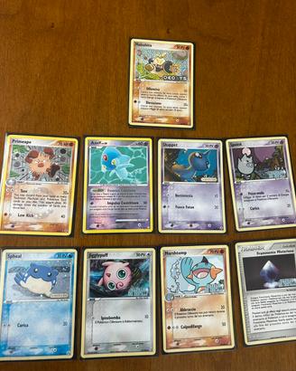 Lotto 9 carte pokemon vecchie (7 stamped)