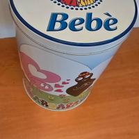 Bidoncino in latta portagiochi disegni barbapapa