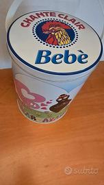 Bidoncino in latta portagiochi disegni barbapapa