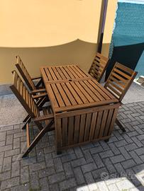 TAVOLO E SEDIE DA GIARDINO 