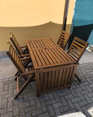 TAVOLO E SEDIE DA GIARDINO 