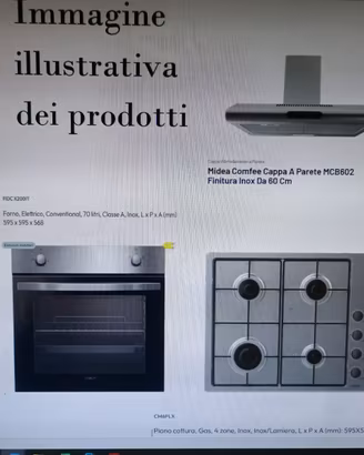 Forno +Piano Cottura +Cappa Nuovi ancora Imballati