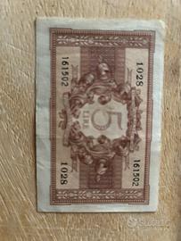 Banconota da cinque lire, in perfetto stato.