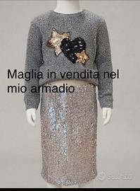 Gonna ricoperta di paillettes sabbia  10anni