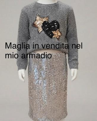 Gonna ricoperta di paillettes sabbia  10anni