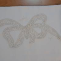 Lenzuolo matrimoniale con inserti in pizzo Cantù