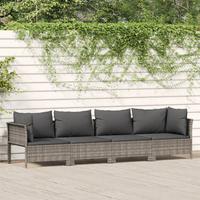 salotto da giardino lineare 4pz grigio
