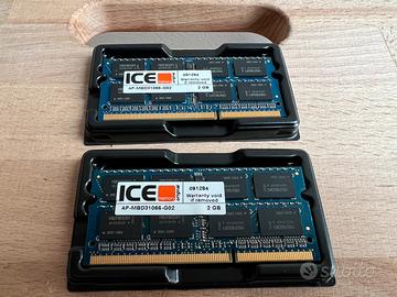 Memoria RAM 2x 2GB ICE PC3-8500S DDR3 1067MHz