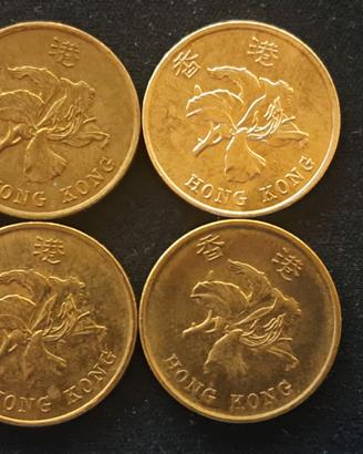 HONG KONG  - N. 4 MONETE DA 50 CENTS VARI ANNI