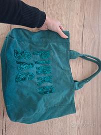 borsa pinko bag verde con tracolla