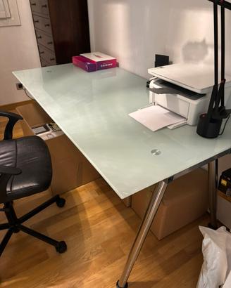 Scrivania Ikea vetro e acciaio