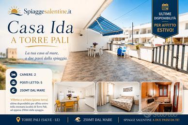 PROMO 22-29AGOSTO *250mt MARE Torre Pali PostoAuto
